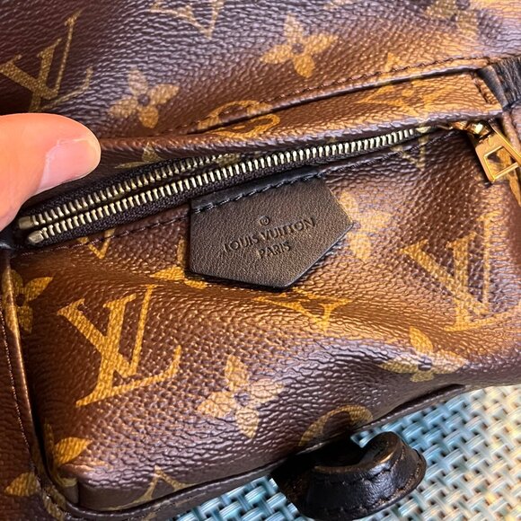 Louis Vuitton Monogram Palm Springs Mini Backpack, blk leather trim, Gold HW - Picture 14 of 16